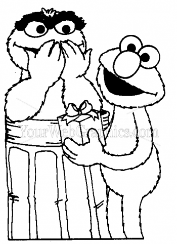illustration - elmo_grouch_and_gift-png